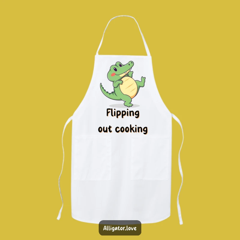 Funny Cartwheeling Alligator Apron - Cook with Cute Charm and Humor