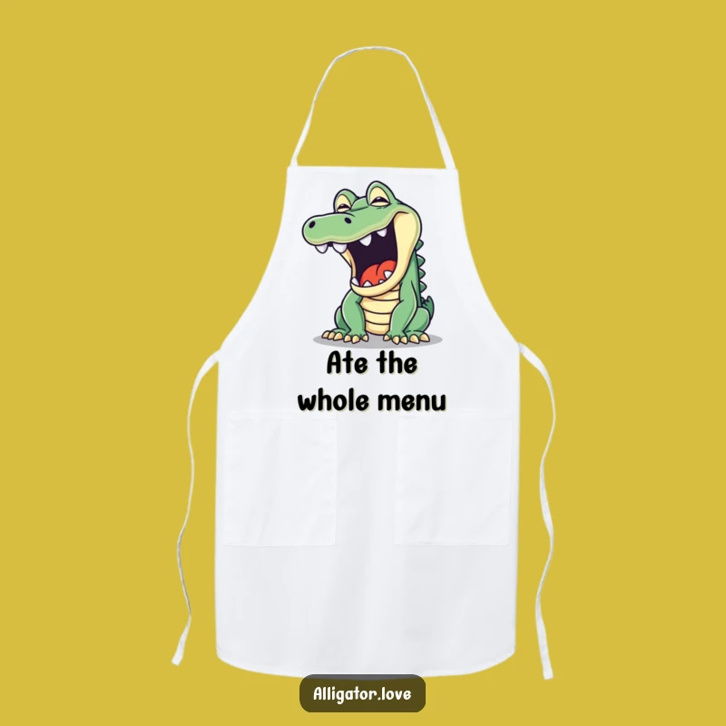 Funny Mischievous Alligator Yawn Apron: Cook with a Grin!