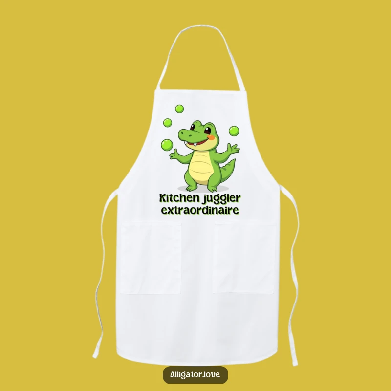 Funny Alligator Juggling Apron - Chef's Hilarious Kitchen Companion