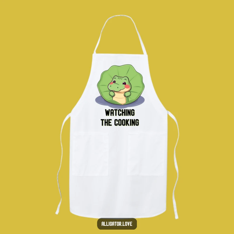 Funny Curious Alligator Apron: Peek into the Kitchen!