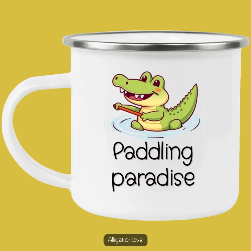 Funny Happy Paddling Gator Camping Mug: Sip and Paddle Outdoors!