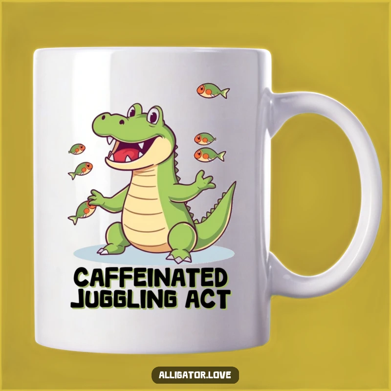 Funny Juggling Gator Fish Mug: Amazing Talent Gift!