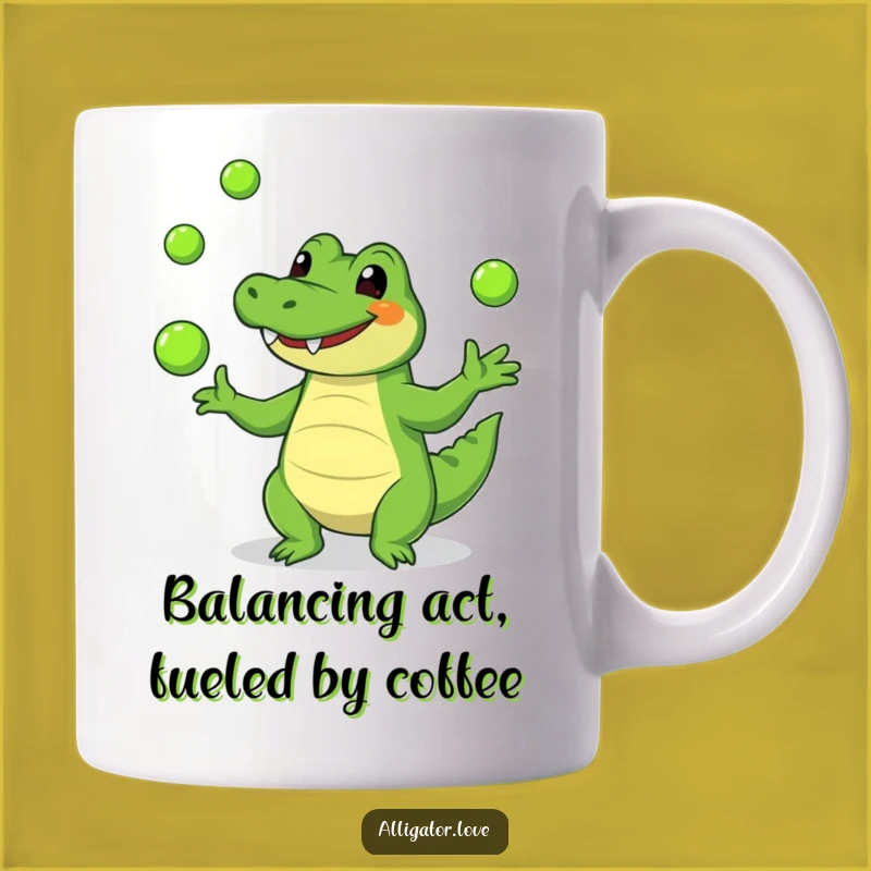 Funny Alligator Juggling Balls Mug - Hilarious Gift for Ball Enthusiasts