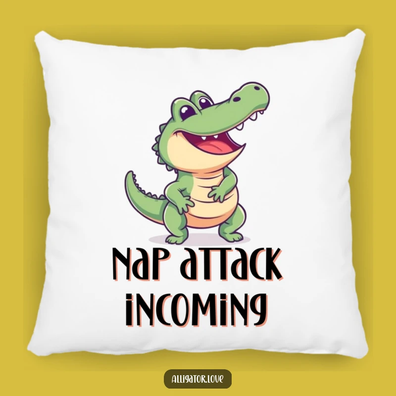 Comfy Funny Excited Alligator Pillow - Soft Support for Playful Moments