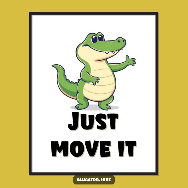 Funny Dancing Gator Tail Wag Digital Art: Instant Joyful Decor!