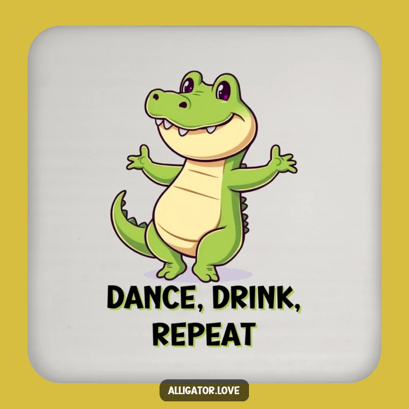 Funny Dancing Alligator Drink Coaster - Protect Surfaces with a Smile
