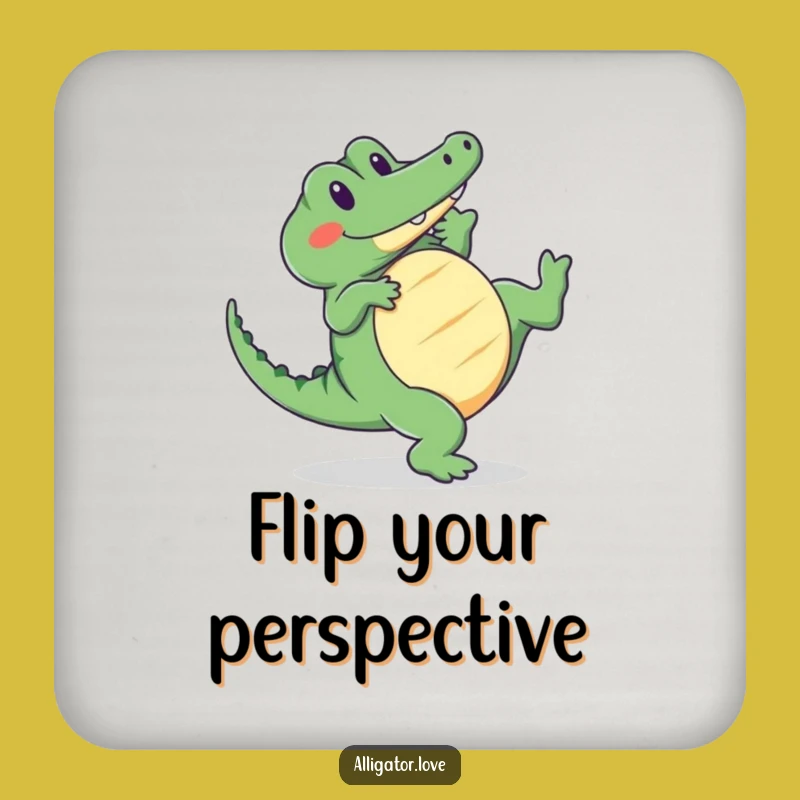 Funny Cartwheeling Alligator Drink Coaster - Protect Surfaces with Cute Style