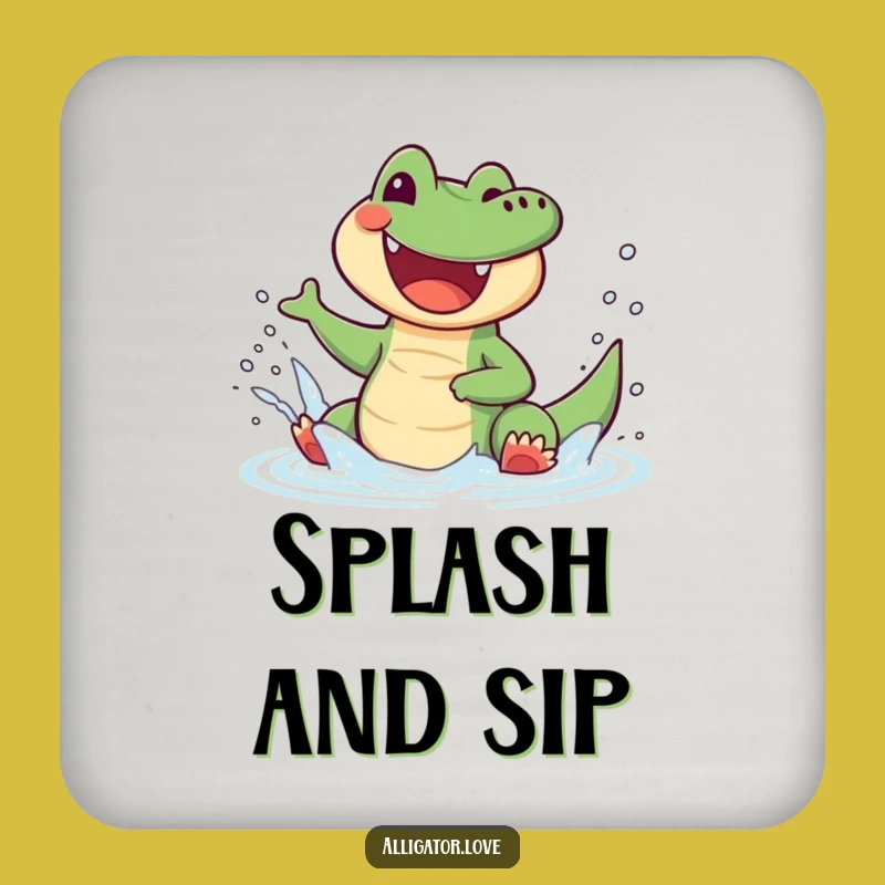 Funny Splashing Alligator Drink Coaster - Protect Surfaces with Joyful Style