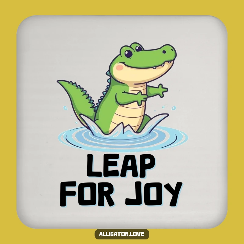 Funny Joyful Alligator Drink Coaster: Protect Surfaces with Hilarious Style Gift!