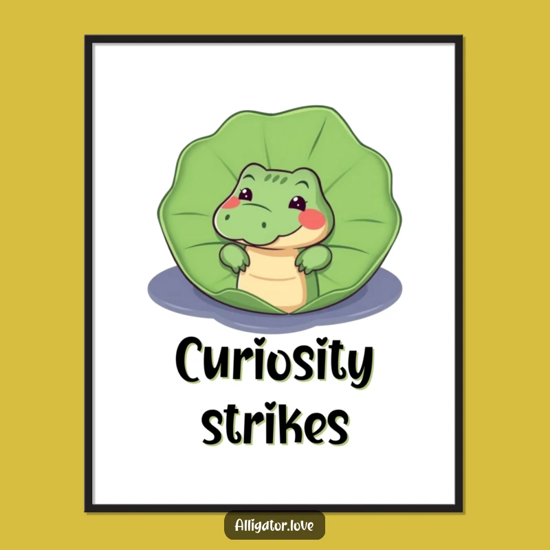Funny Curious Alligator Poster: Intriguing Wall Art!