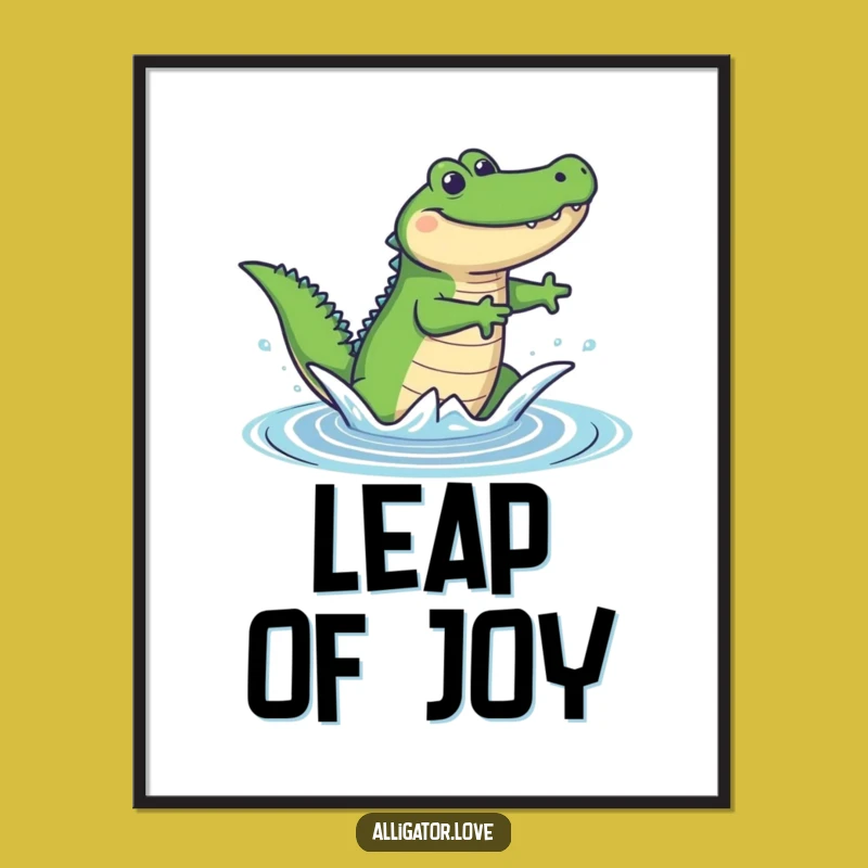 Funny Joyful Alligator Poster: Brighten Your Walls with This Hilarious Gift!