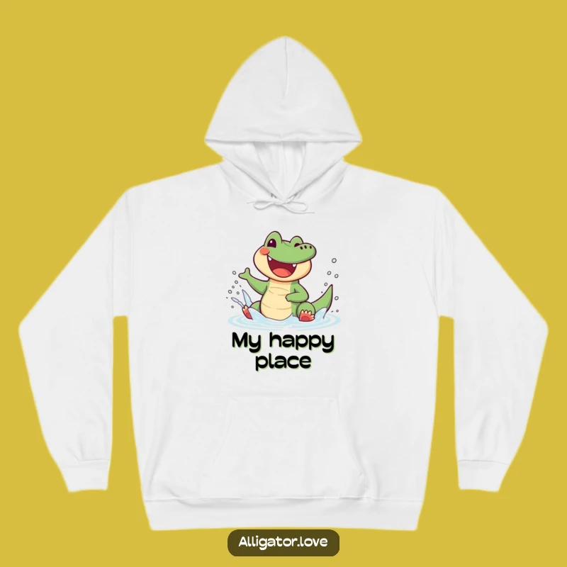Cozy Funny Splashing Alligator Hoodie - Warm Up with Joyful Vibes