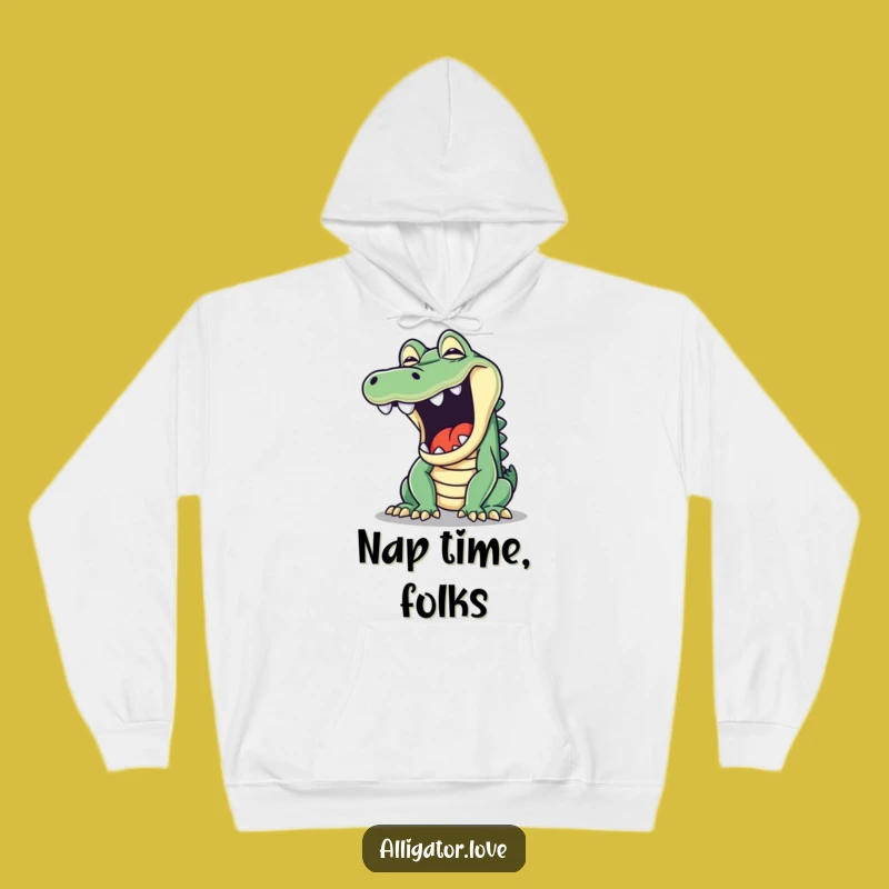 Funny Mischievous Alligator Yawn Hoodie: Cozy Up with Humor!