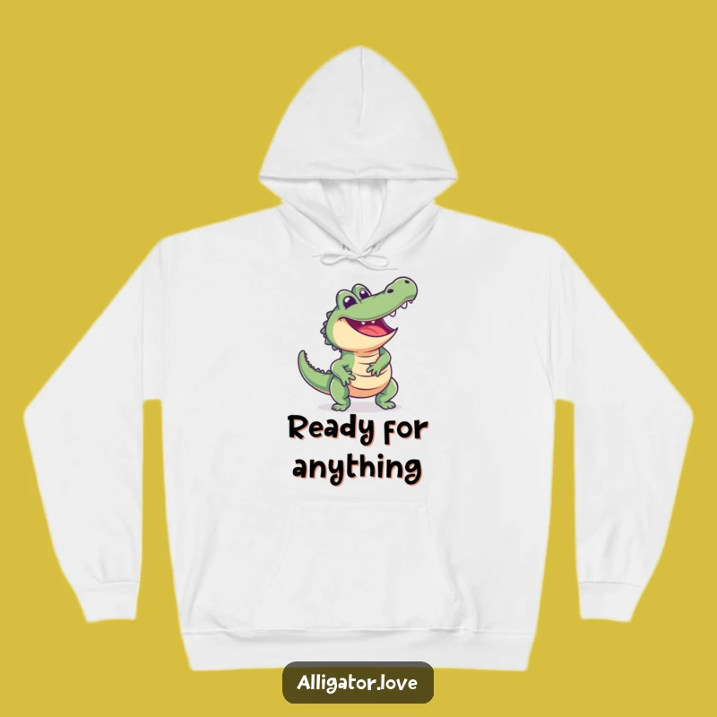 Cozy Funny Excited Alligator Hoodie - Warm Up with Playful Spirit
