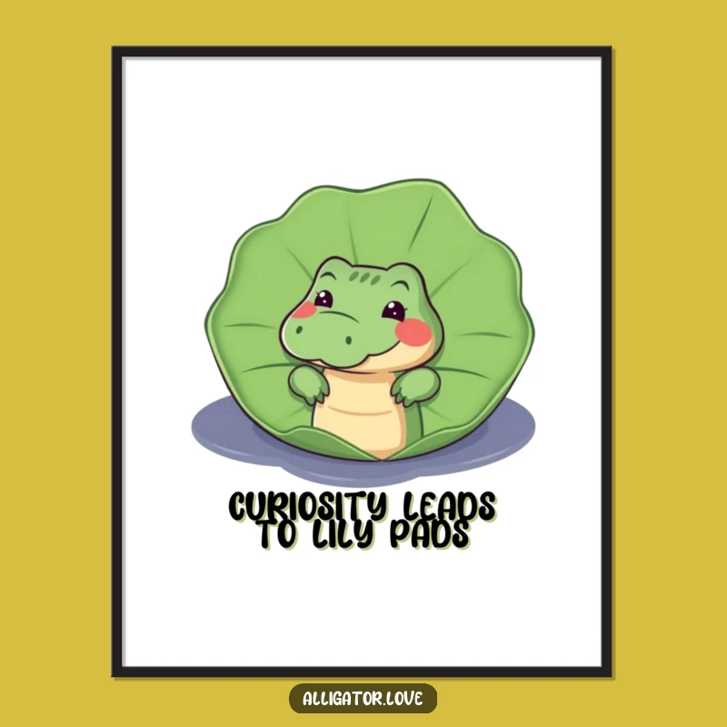 Funny Free Printable Wall Art: Curious Alligator Downloadable Art for Home