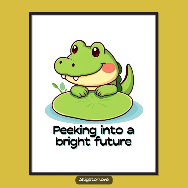 Free Printable Wall Art: Cute Alligator Peek-a-Boo Downloadable Decor for a Whimsical Space