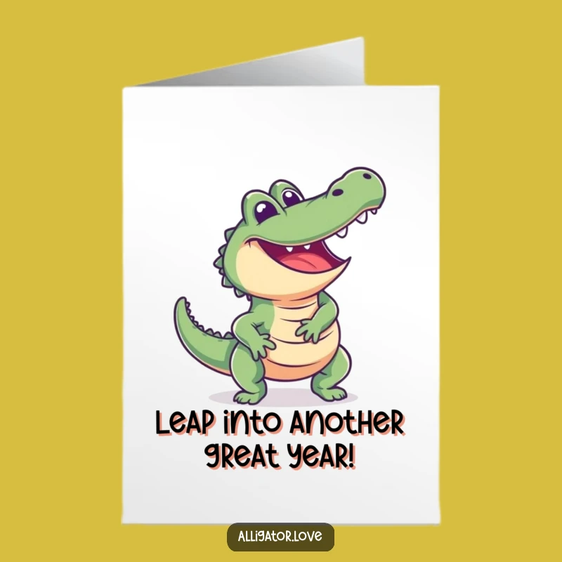 Free Printable Birthday Card: Playful Alligator Dive, Funny DIY Gift Idea