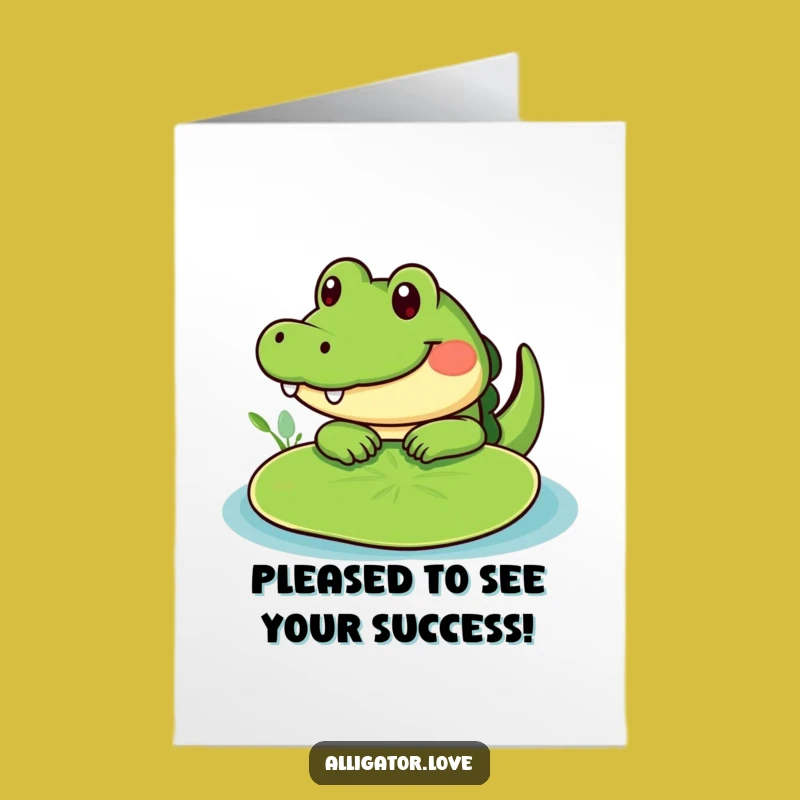 Free Printable Congrats Card: Cute Alligator Surprise Downloadable for Big Moments