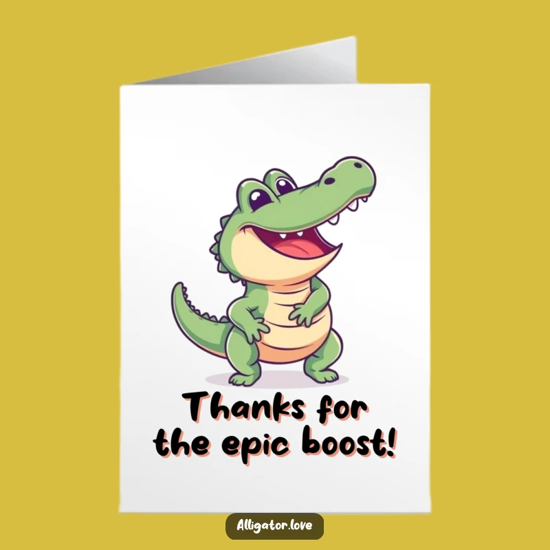 Free Printable Thank You Card: Lunging Alligator, Fun DIY Gift