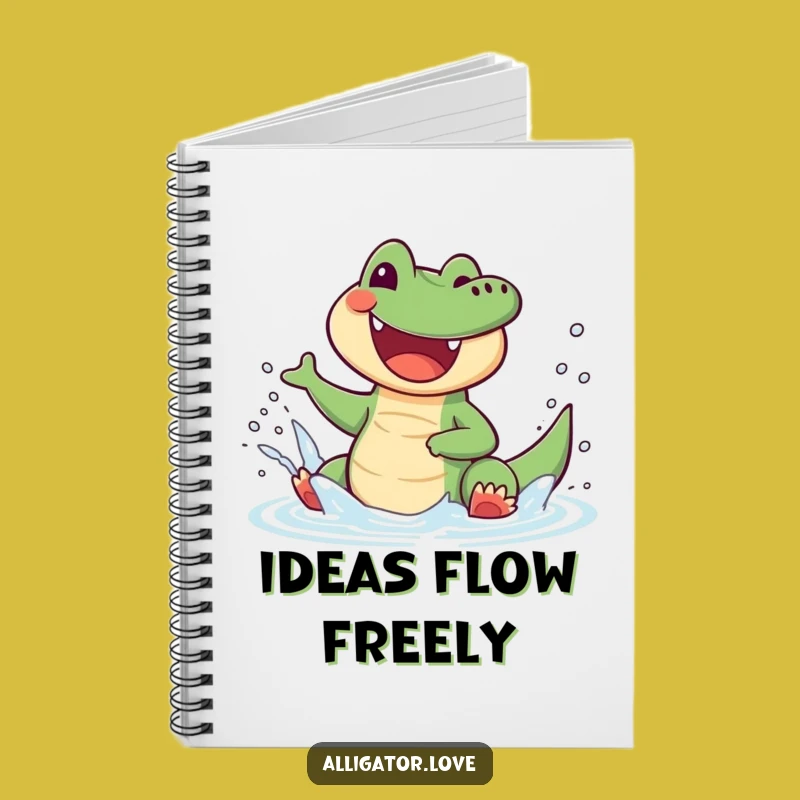 Funny Splashing Alligator Notebook - Jot Down Ideas with Joyful Flair