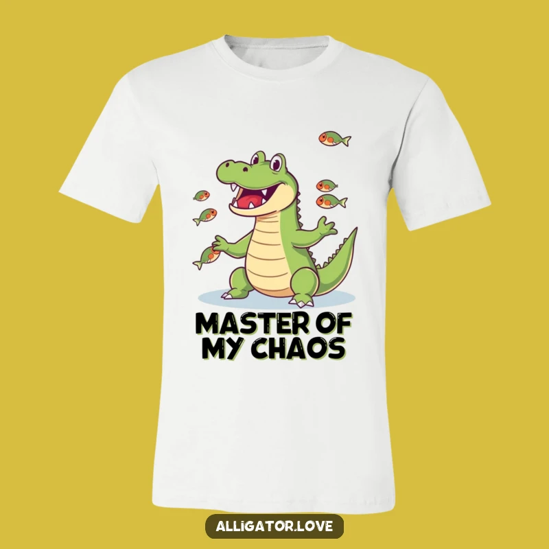 Funny Juggling Gator Fish T-Shirt: Master of Aquatic Tricks!