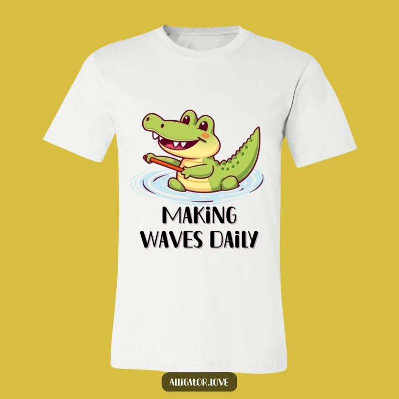 Funny Happy Paddling Gator T-Shirt: Swim in Style and Fun!