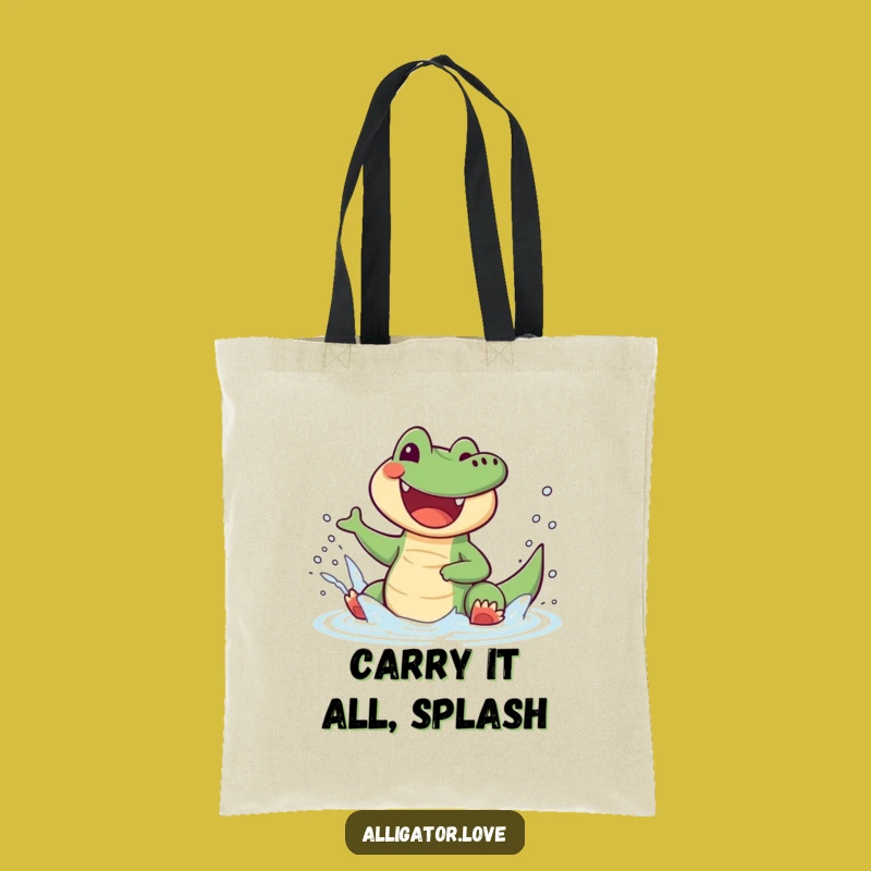 Funny Splashing Alligator Tote Bag - Carry Your Joyful Spirit