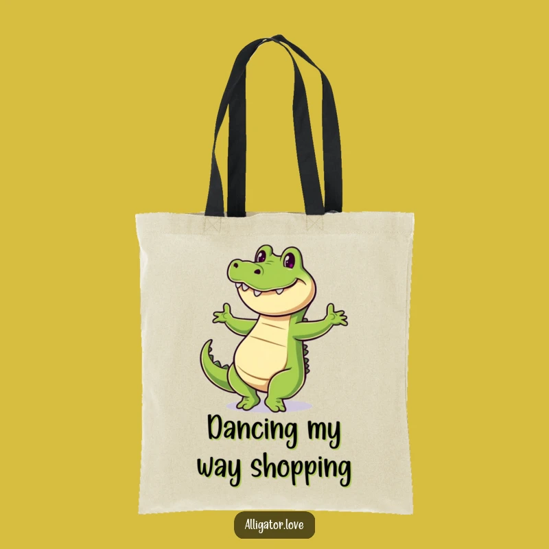 Funny Dancing Alligator Tote Bag - Carry Your Rhythm in Style