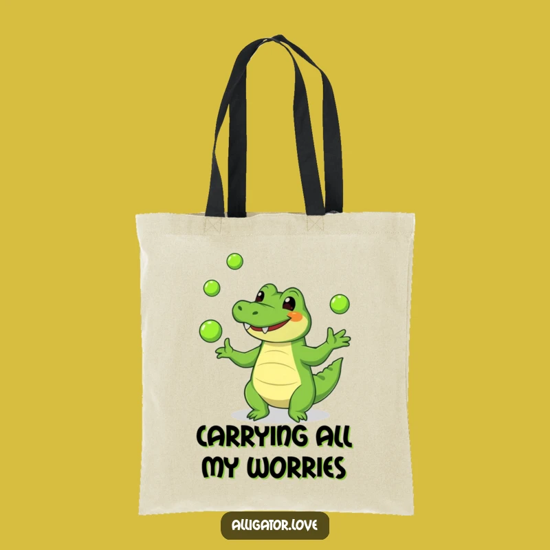 Funny Alligator Juggling Tote Bag - Stylish and Hilarious Carry-All