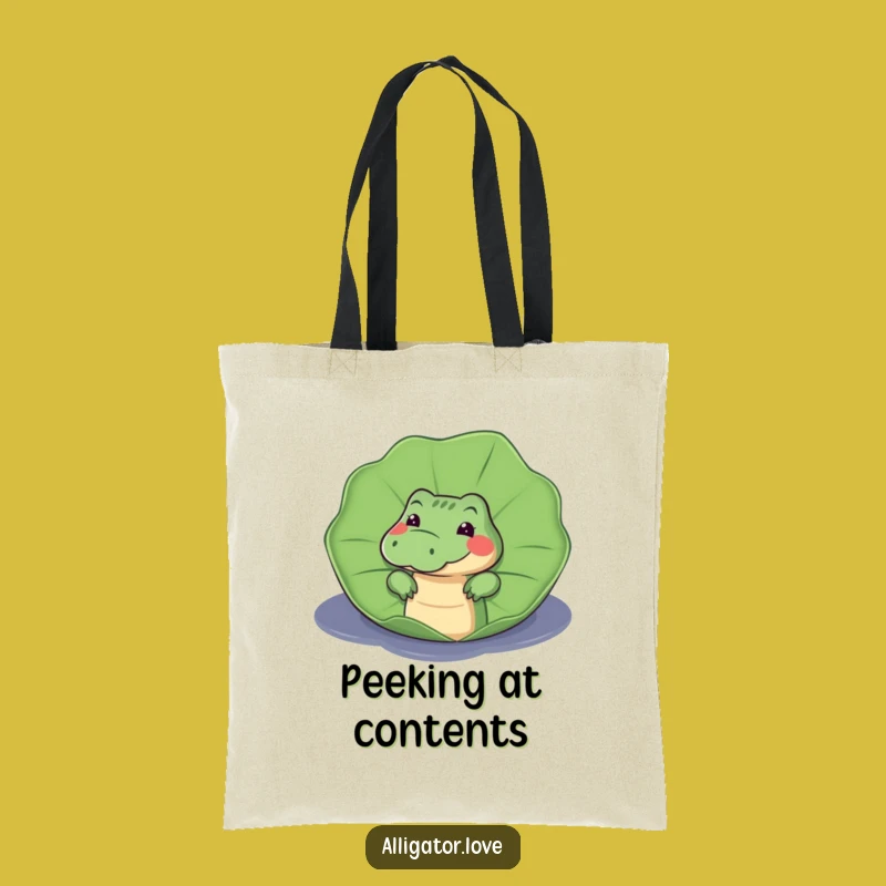 Funny Curious Alligator Tote Bag: Carry Your Secrets!