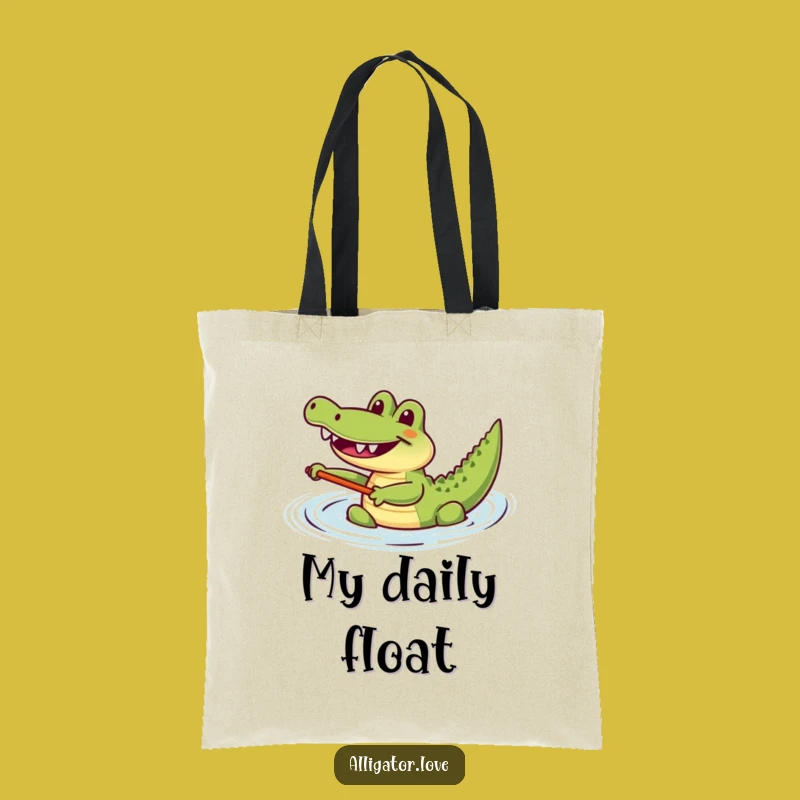 Funny Happy Paddling Gator Tote Bag: Carry Your Joyful Spirit!